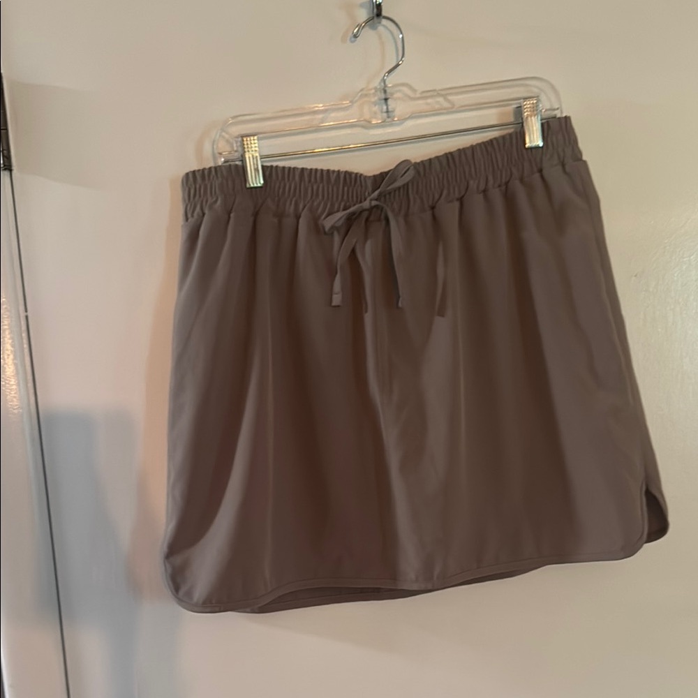Casual Tan Drawstring Skort